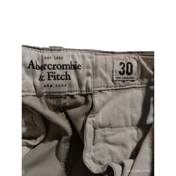Y2K Abercrombie & Fitch Men's size 30 Distressed Tan Cargo Shorts Grungecore - Picture 8 of 12